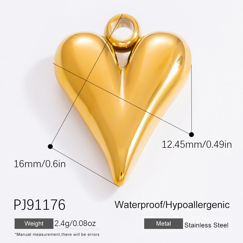 Inlaid Color Diamond Candy Moon Heart Earrings