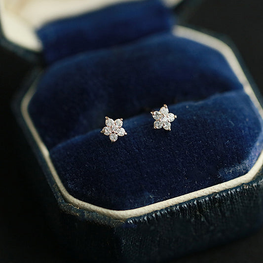 Women's Star Flower Simple Exquisite Small High Sense Light Luxury Minority Rings