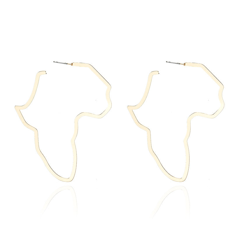 Personality Fashion Africa Map Trend Hollow Rings