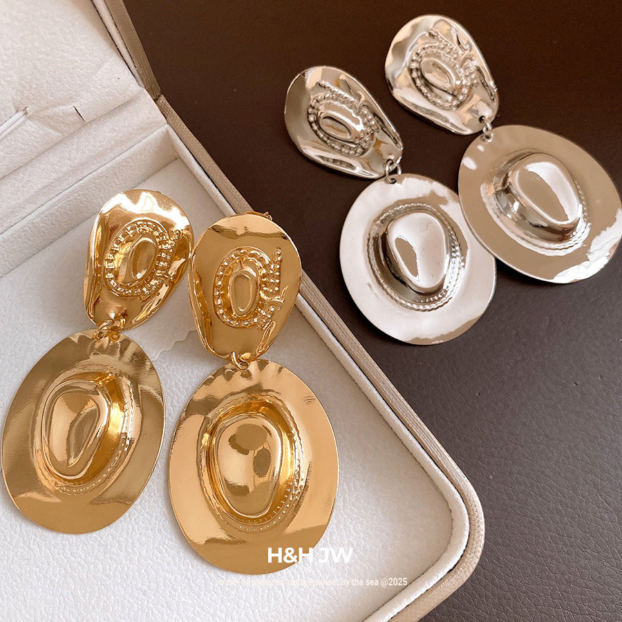 Women's Hat Retro Personalized Temperamental Light Luxury High-grade Earrings