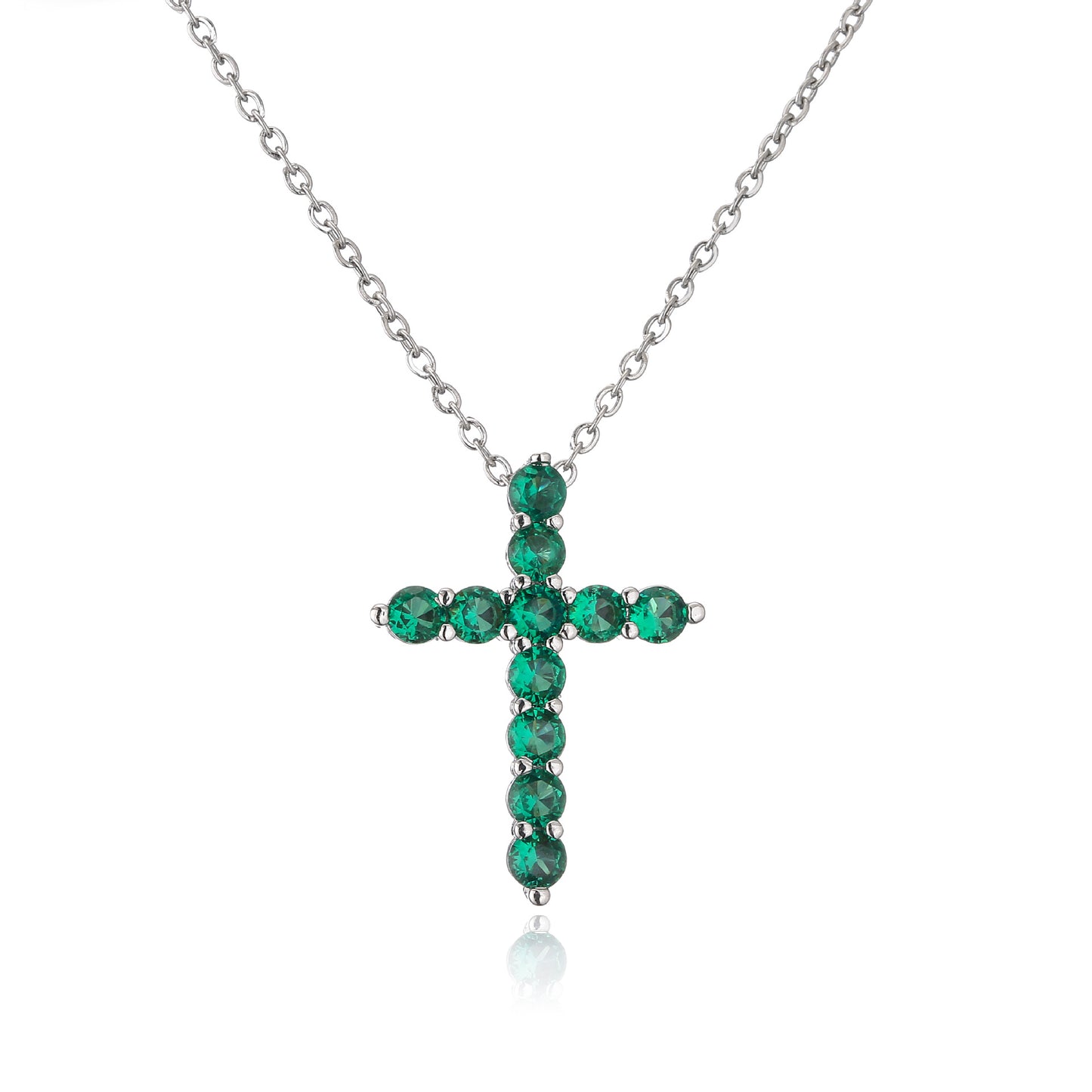 Ornament Micro Inlaid Zircon Cross Religious Necklaces