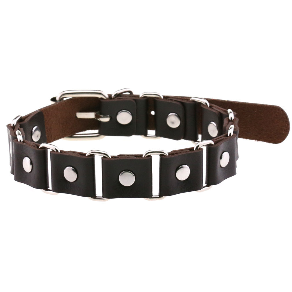 Punk Gothic Elegant Stitching Neckband Simple Personality Buckle Necklaces