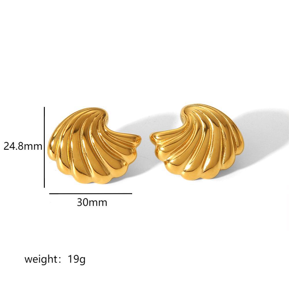 Women's Thread Love Titanium Steel Ear Gold Earrings