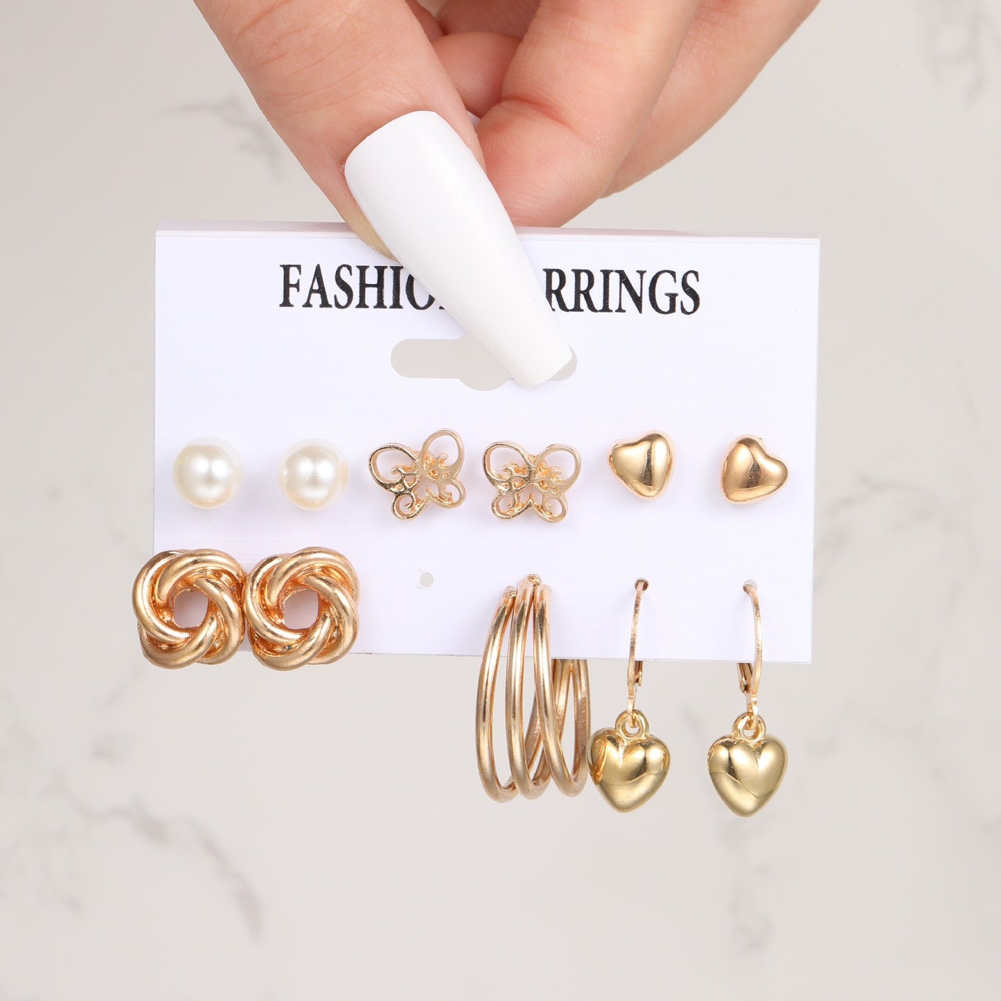 Fashion High Sense Ear Vintage Pearl Geometric Earrings