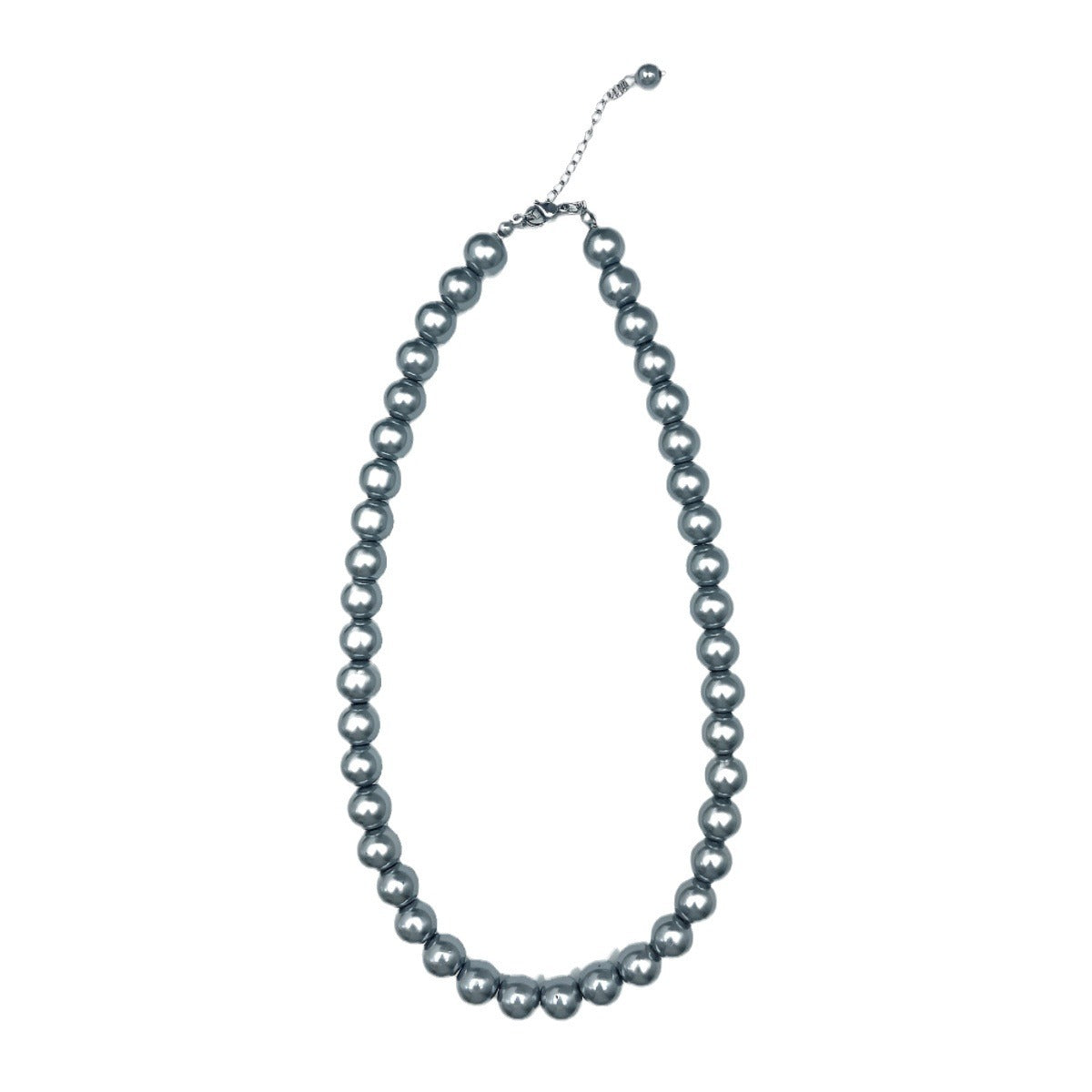 Pearl Female Sier Gray Stacked Retro Cold Necklaces