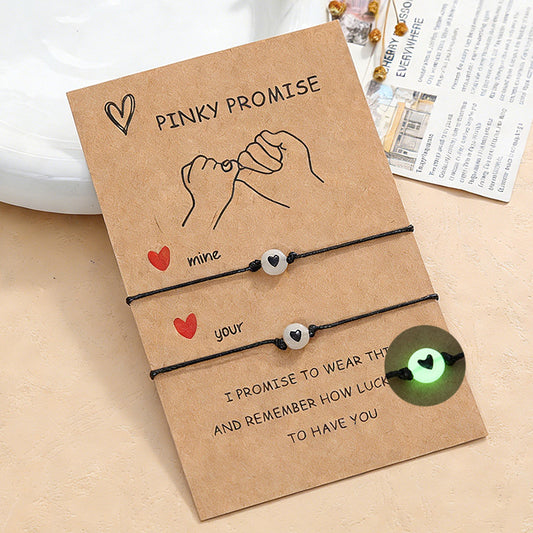 Lucky Beads Friendship Couple Drag Hook Card Adjustable Carrying Bracelet
