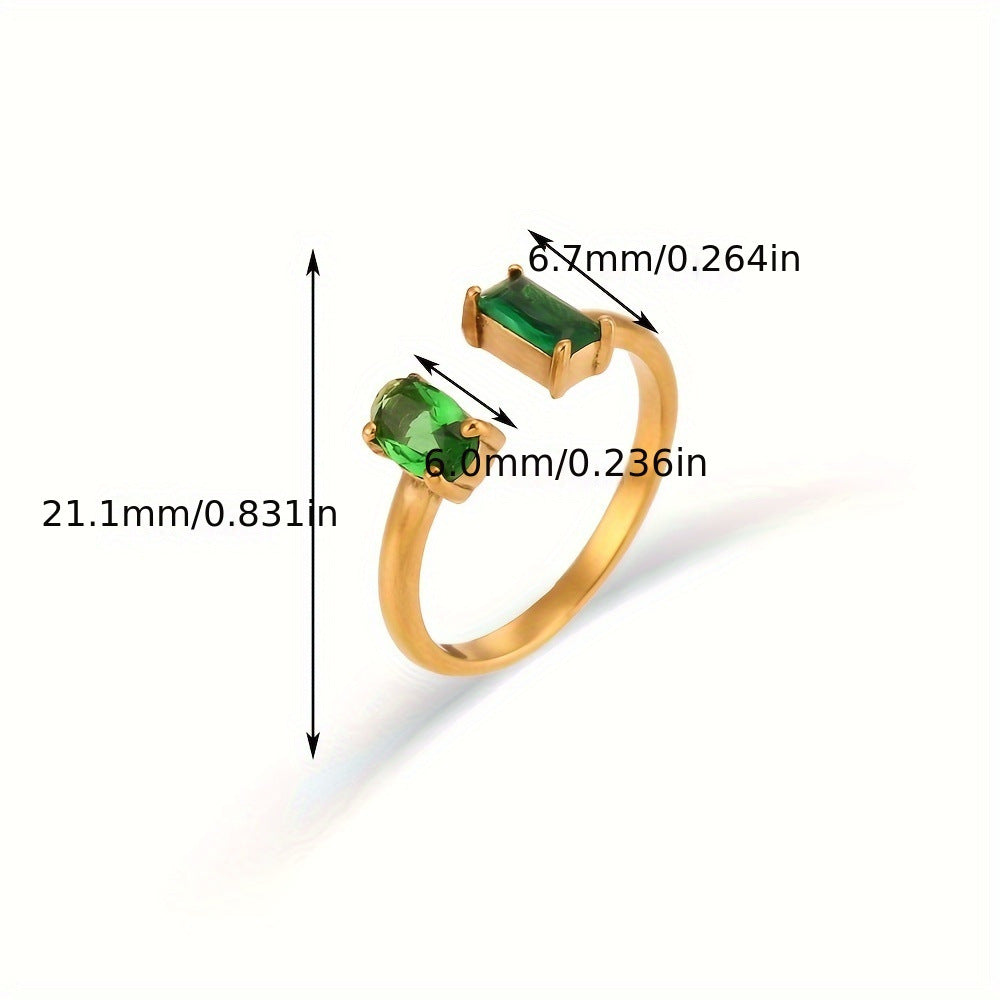 Square Color Open Titanium Steel Adjustable Rings