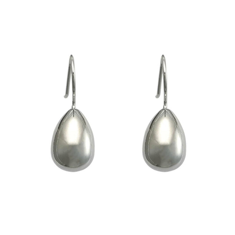 Women's Small Sier Egg Series Water Drop French Simplicity Earrings