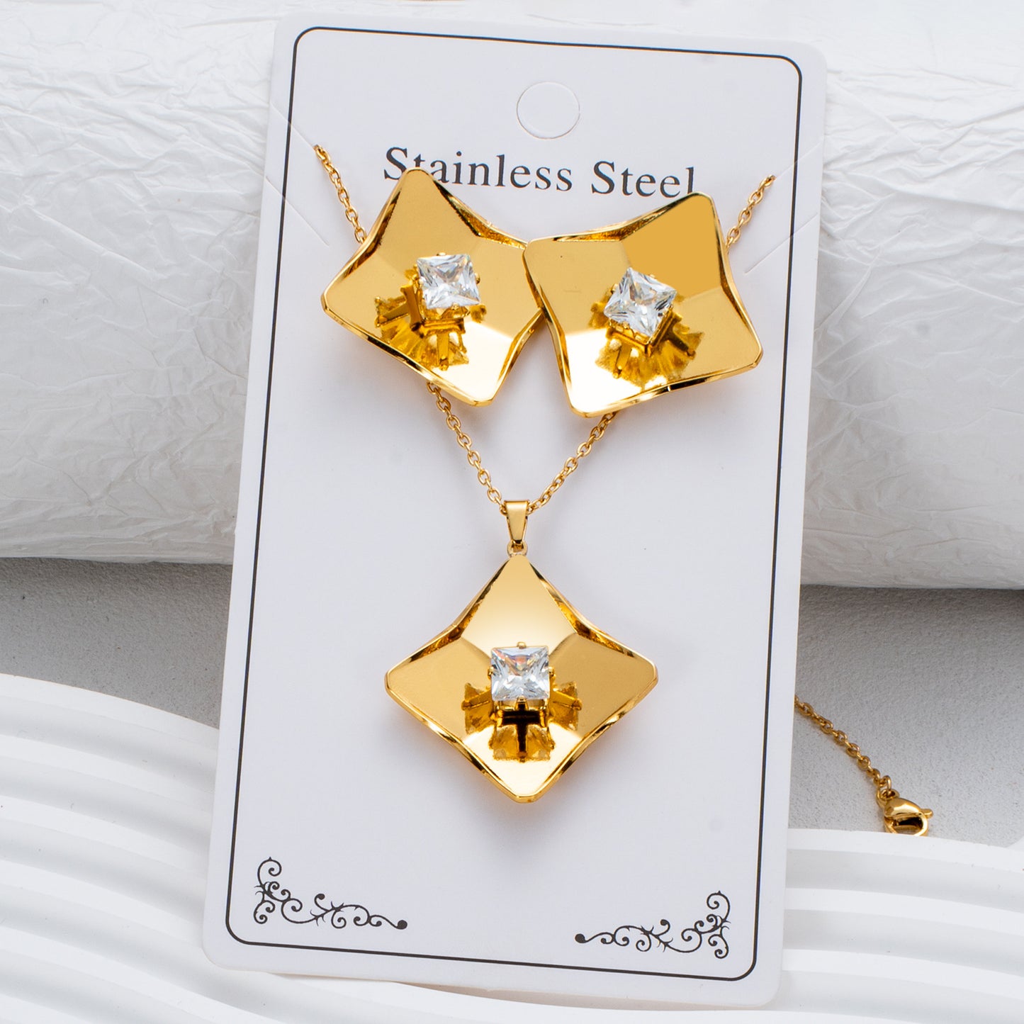 Stainless Steel Light Luxury High-grade Trendy Jewelry Set