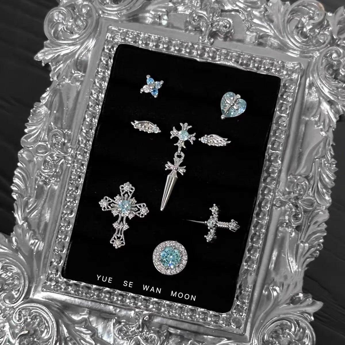 Culture Cross Love Wings Bone Sweet Cool Stud Earrings