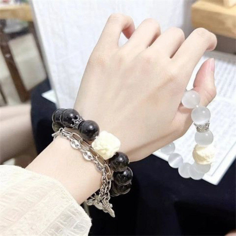 Camellia Little Daisy Crystal Girlfriends Color Glass Chipping Bracelet