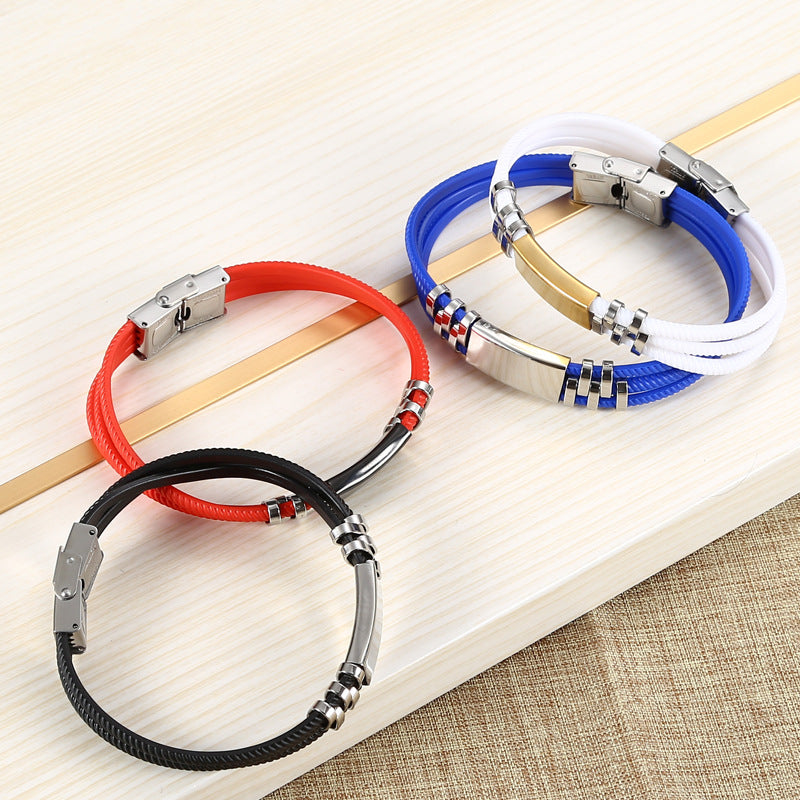 Men's Commodity Stall Jewelry Korean Hand-woven Stainless Bracelets