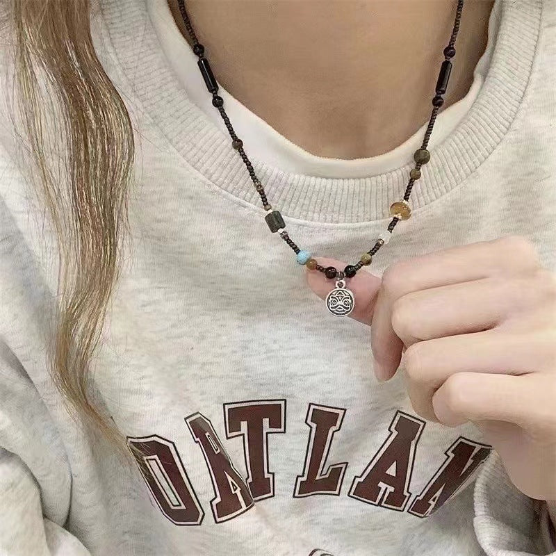 Style National Fashion Beaded Female Retro Easy Matching Clavicle Chain Necklace