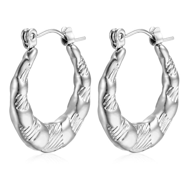 Women's Round Stainless Steel Simple High-grade Light Luxury Earrings
