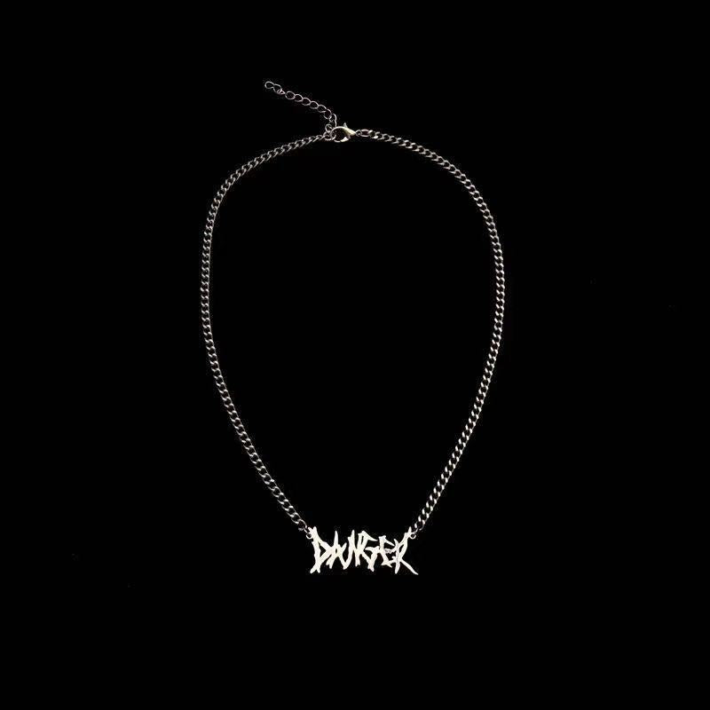 Women's & Men's Dark Personalized Hip Hop Thorn Letter For Cold Style Fashion Necklaces