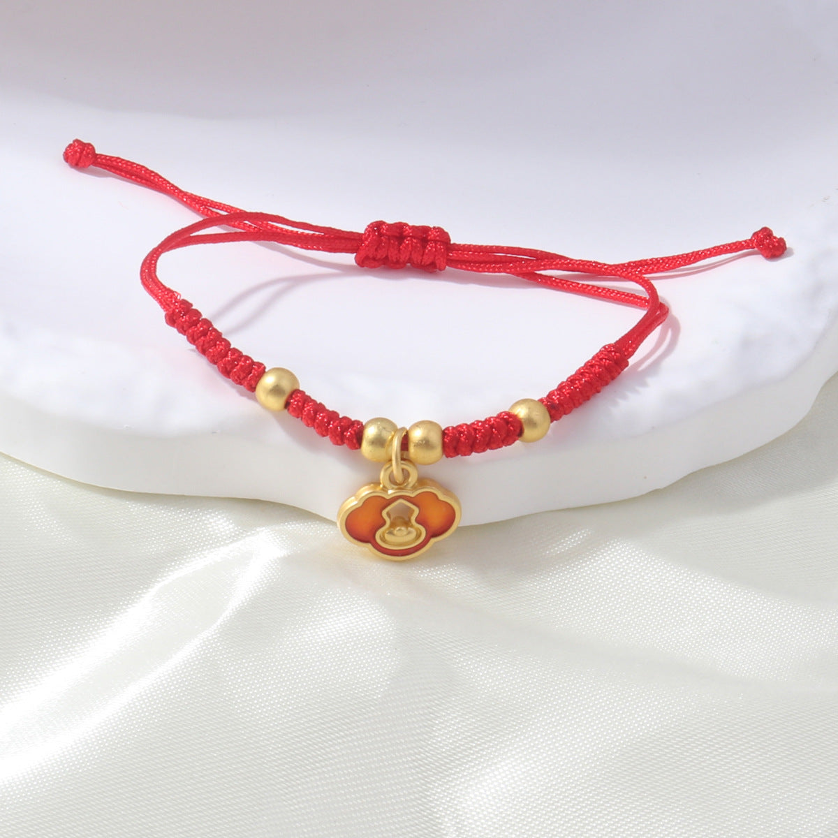 Braided Red Rope Auspicious Language Butterfly Fortune Cat Safe Joy Bracelets