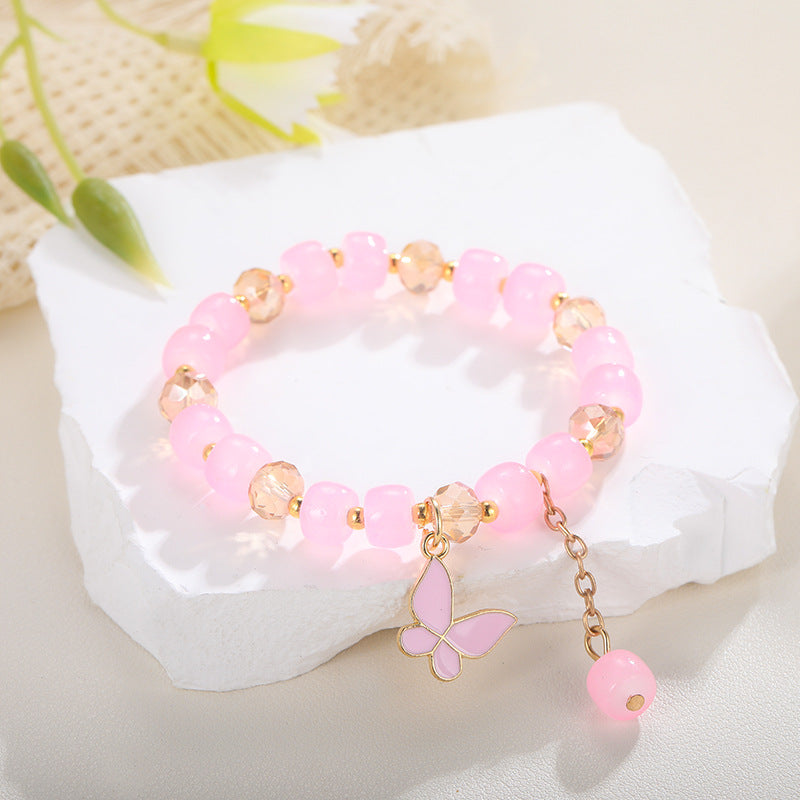 Abacus Beads Crystal Butterfly Candy Color Bracelets