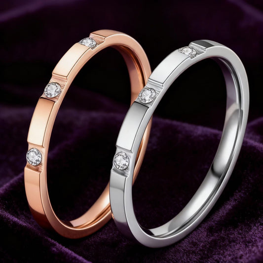 Glamorous Titanium Steel Niche Shank Stainless Ring