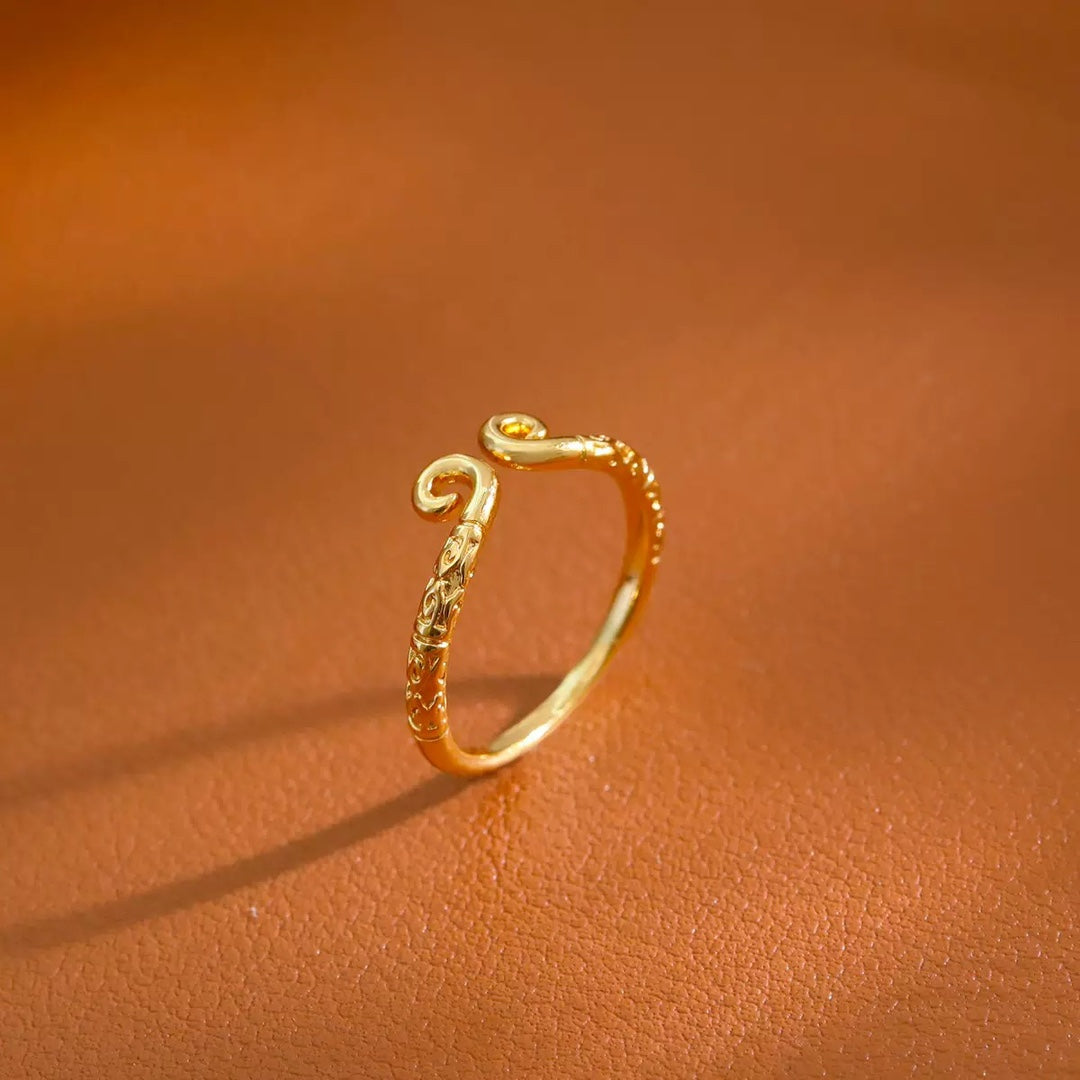 Women's & Men's Black Myth Hoop Charm Simple Adjustable Opening Ring