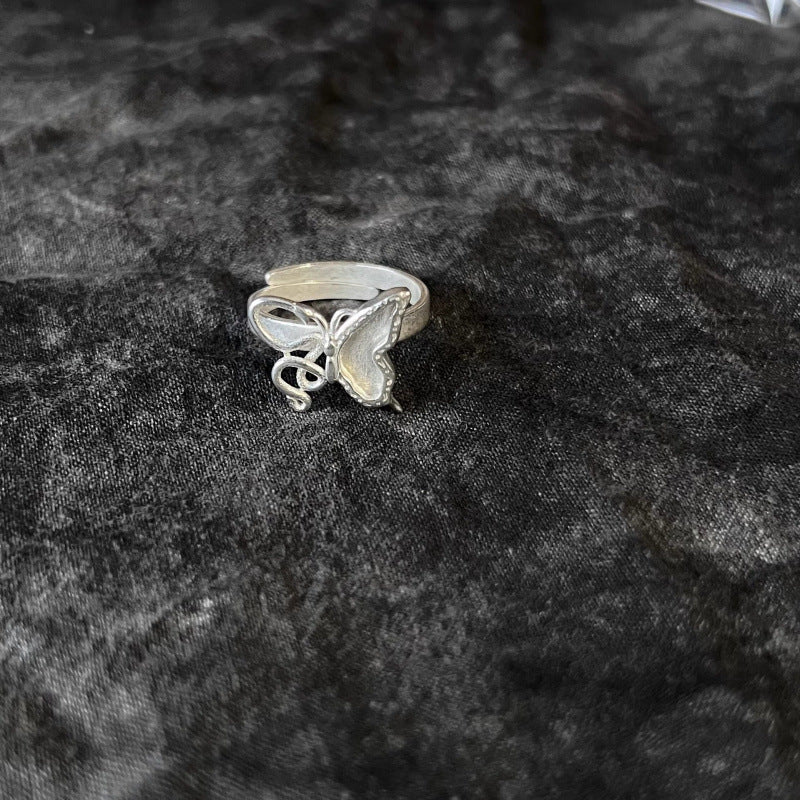 Distressed Ethnic Style Handmade Old Sier Miao Ring