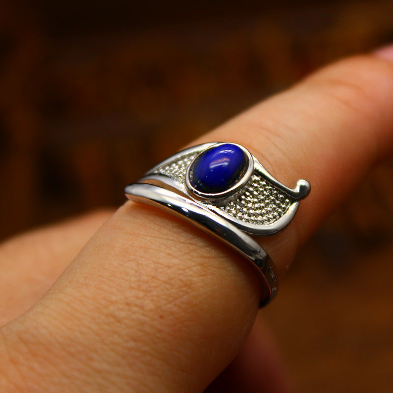 Eye Of Sea Gold Lucky Blue Treasure Ring