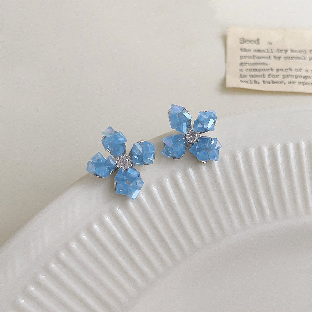 Sea Salt Blue Female Fashion Personality High Rings