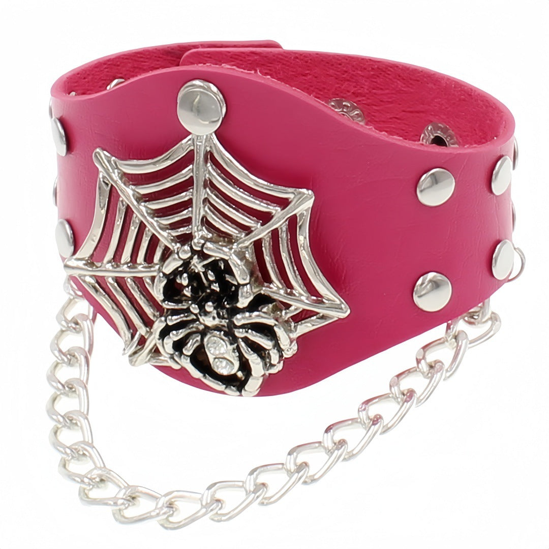 Men's Environmental Protection Leather Vintage Spider Web Chain Bracelets