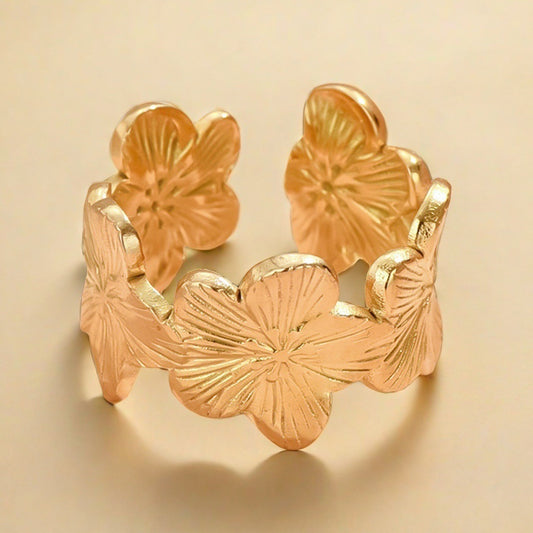 Women's Open Adjustable Gold-plated Popular Stainless Steel Rings