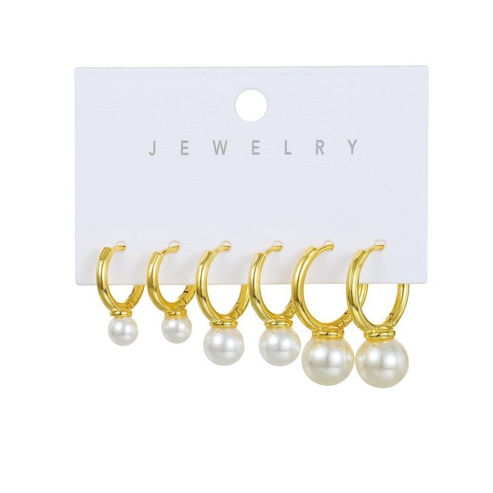 Ear Clip Three Pairs Copper Plated Real Earrings