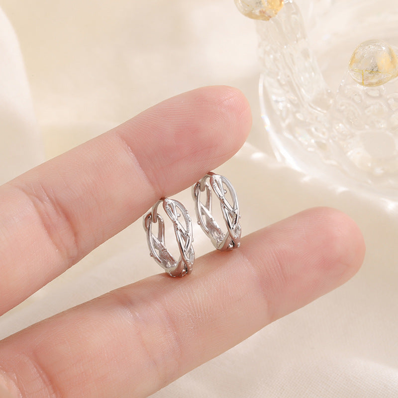Thorn Branches Vine Twist Ear Clip Summer Fashion Trendy Personality Stud Earrings