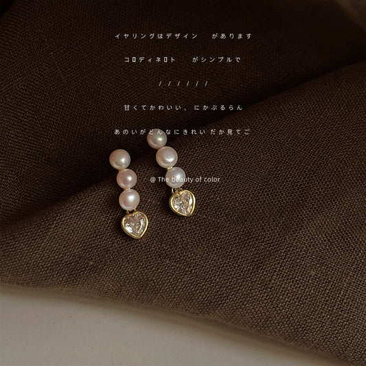 Inlaid Zircon High-grade Affordable Luxury Fashion Sier-plated Pin Stud Earrings