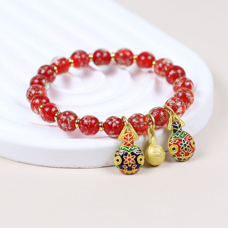 Female Fragrant Gray Colored Glaze Chinese Style Bracelet