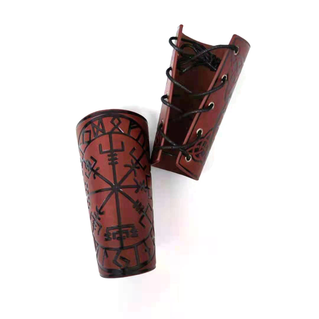 Punk Leather Wristband Viking Pirate Compass Vintage Medieval Bracelet