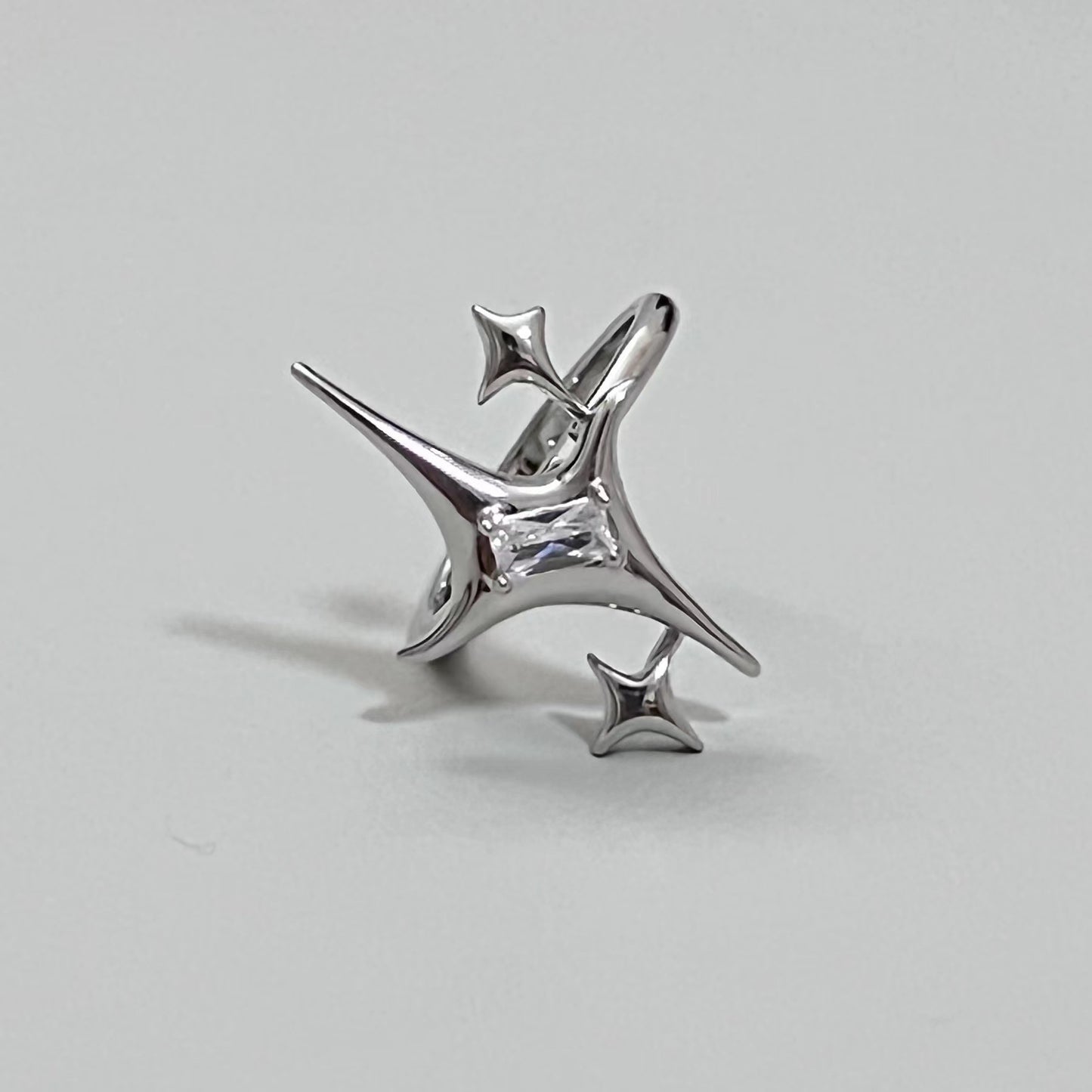Sense Exquisite Female Geometric Quadrangle Gem Design Ring