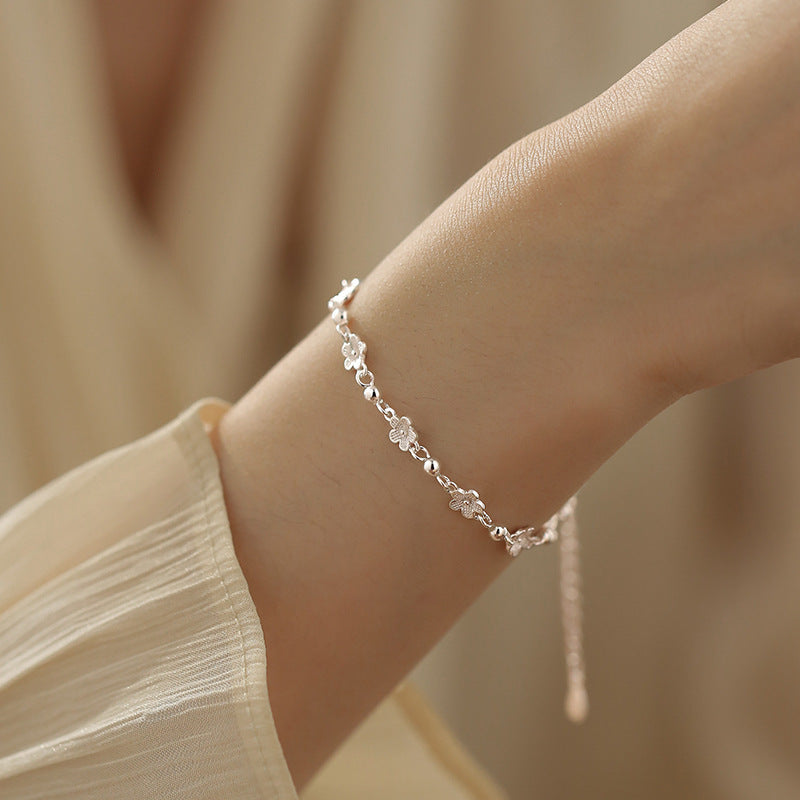 Sweet Female Round Beads Temperament Small Flower Design Fashionable All Bracelets