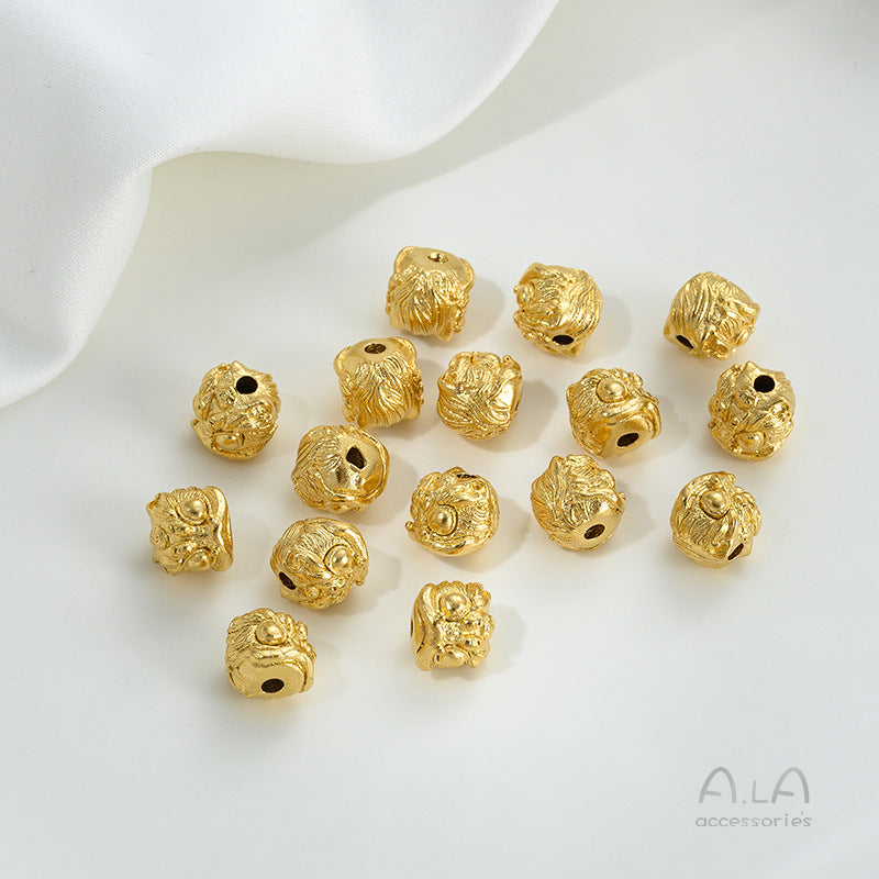 Alluvial Gold Wheel Spacer Beads Copper Jewelry Accessories