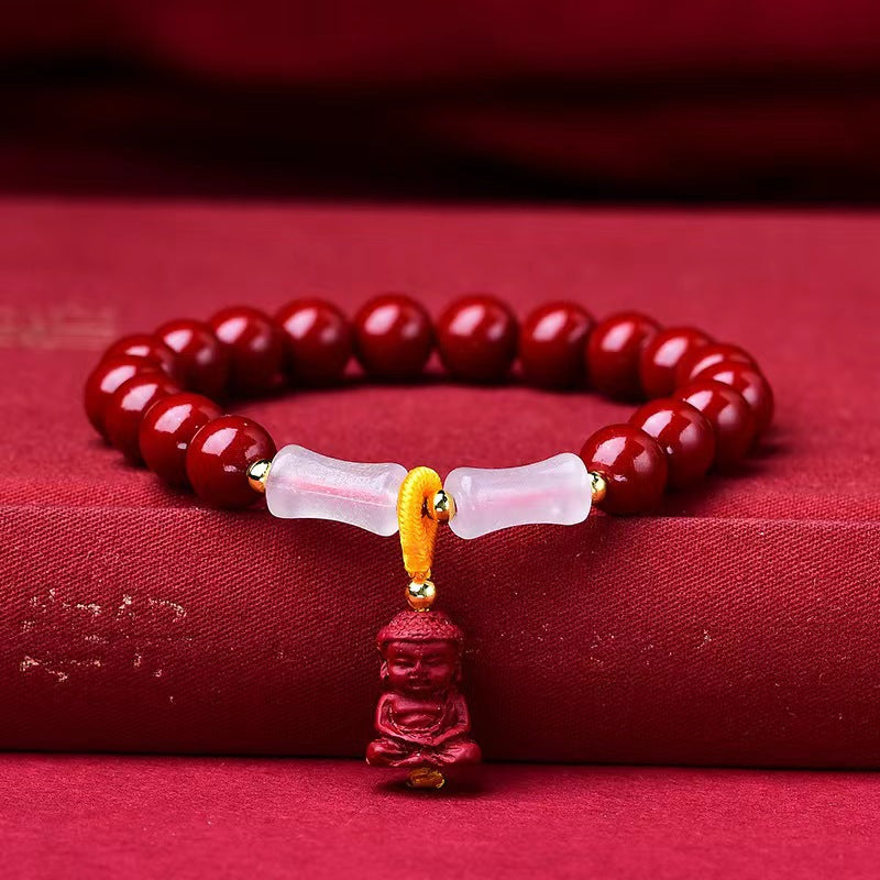 Women's & Men's Cinnabar Purple Gold Sand Single Circle Simple Buddha Beads Light Bracelet