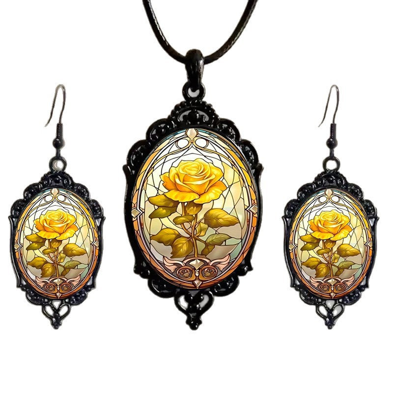 Fashion Elegant Glass Suite Romantic Gift Jewelry Set