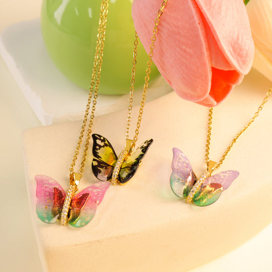 Women's Artificial Butterfly Fashionable Clavicle Chain Accessories Necklaces