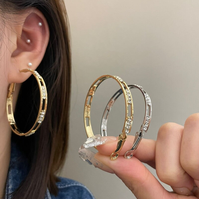 Personality Big Hoop Female Sier Personalized Eardrops Fashion Classy Rings