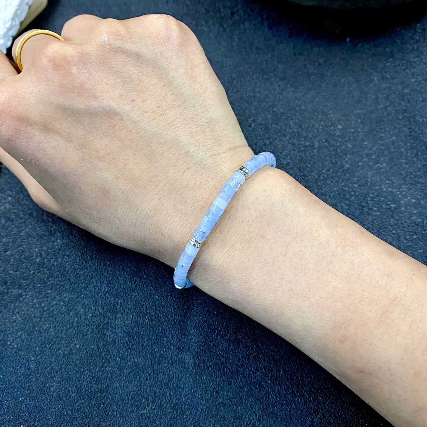 Xi Natural Aquamarine Adjustable Self-love Theme Bracelet