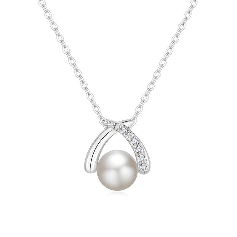 Women's Sterling Sier Fashion Style Freshwater Pearl Minority Design Jewelry Set