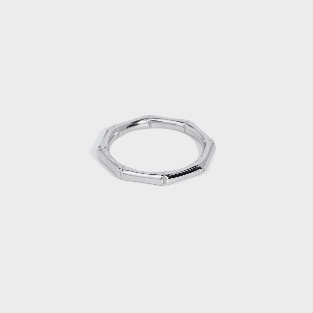 Simple Style Stainless Steel Gold-plated Bamboo Rings