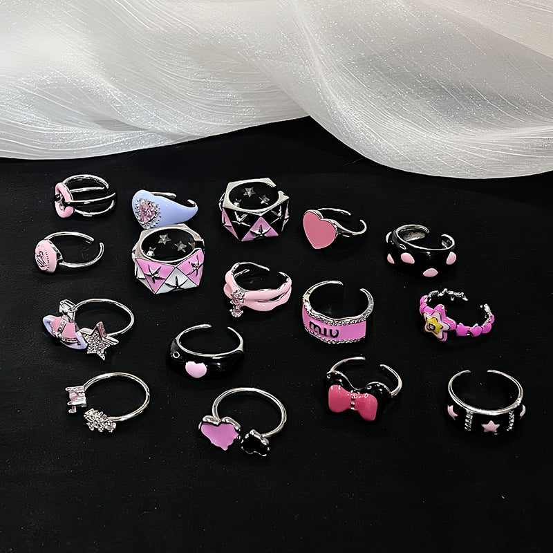 Barbie Style Heart Open Dopamine Design Rings