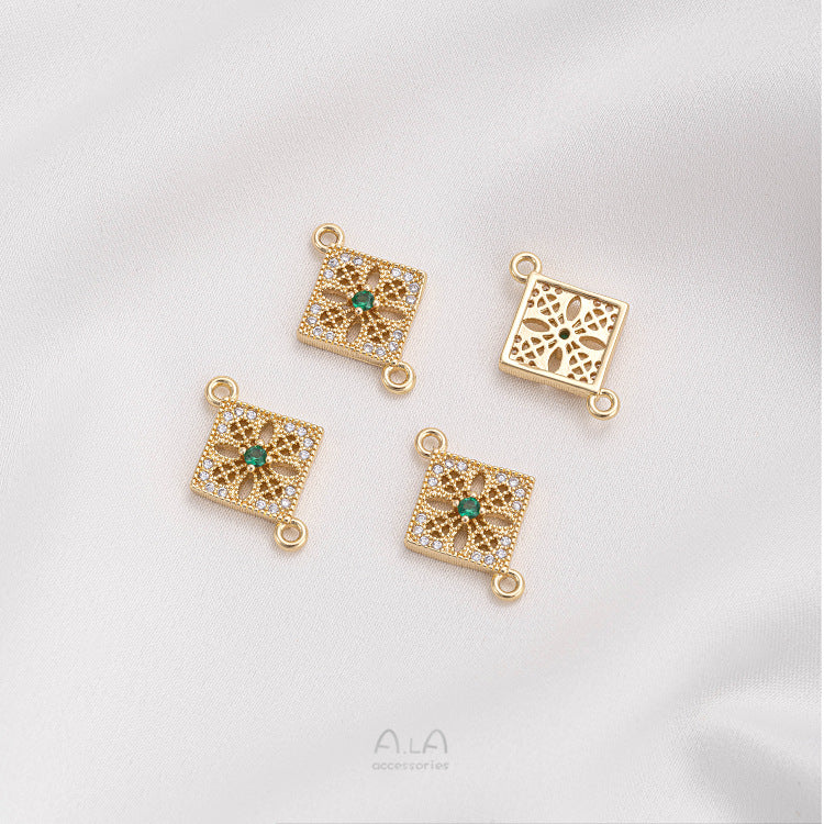 Color Retention Inlaid Zirconium Four-leaf Clover Stars Rhombus Jewelry Accessories