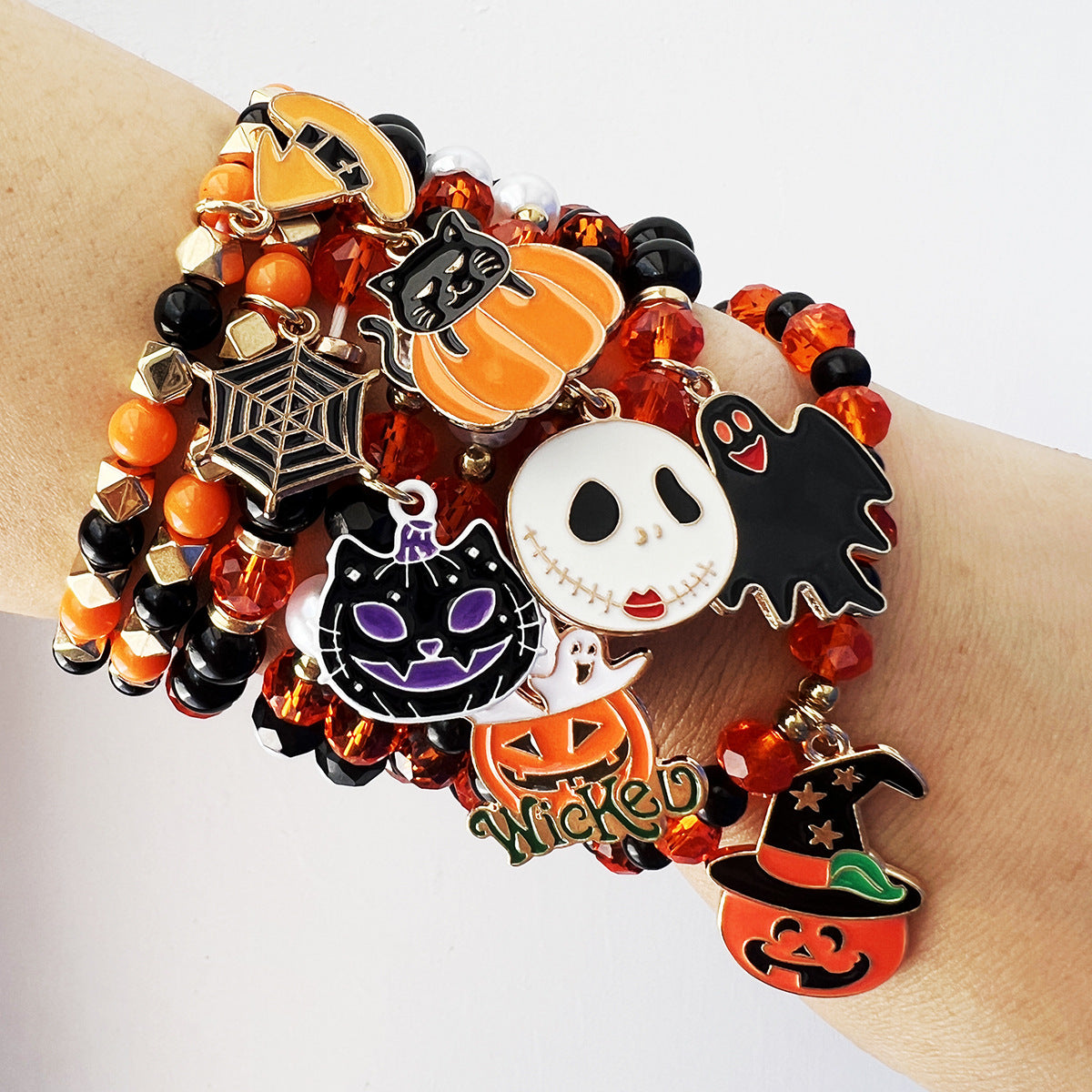 Black Red Orange Suit Spider Pumpkin Bracelets