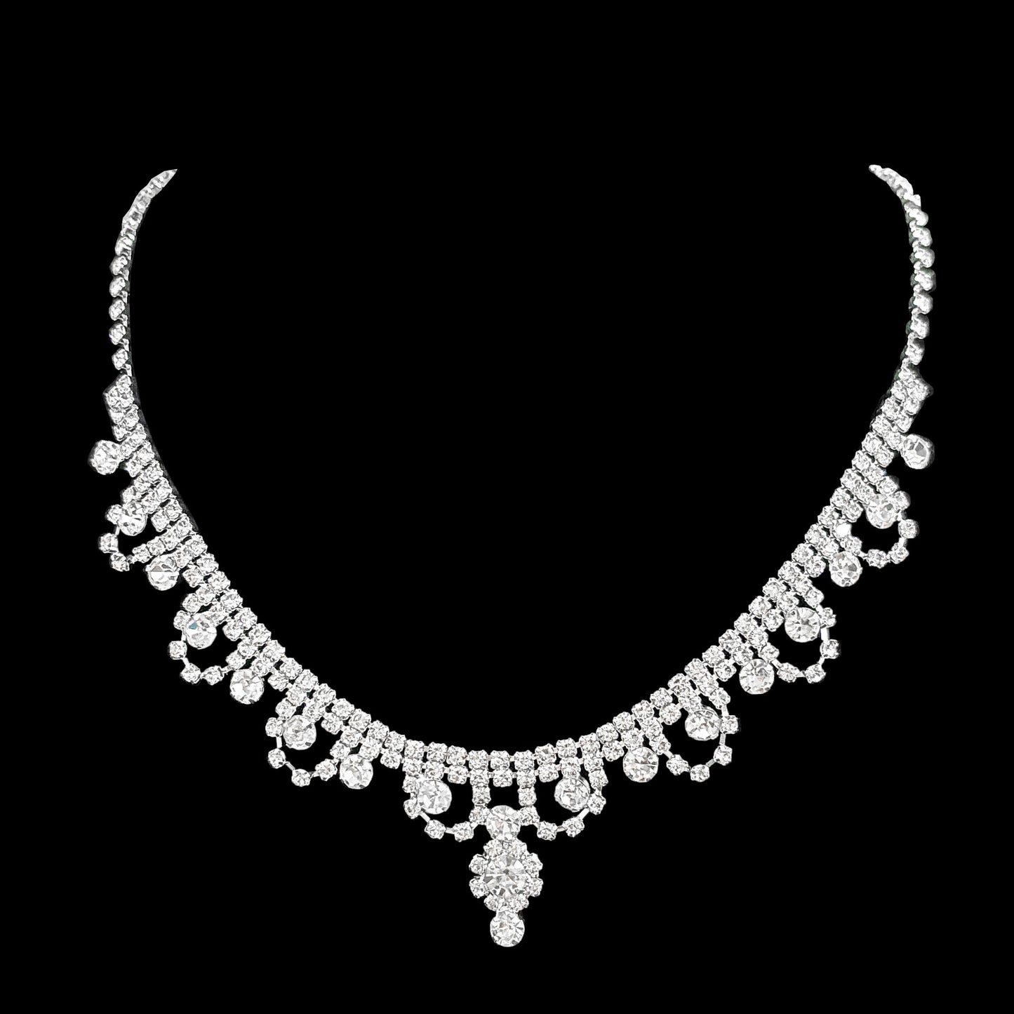Women's Water Drop Suite Wedding Bridal Full Diamond Formal Jewelry Set