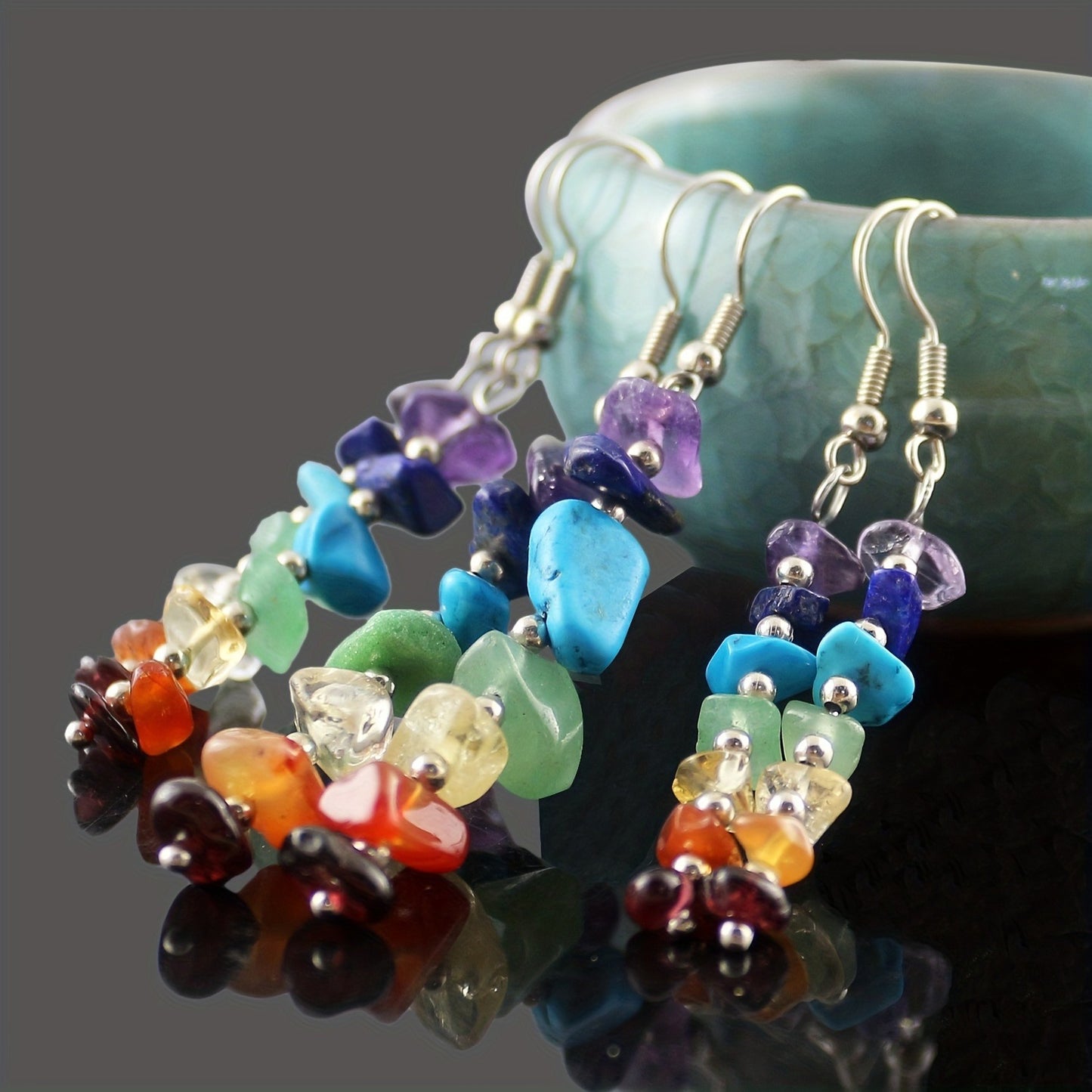 Colorful Gravel Creative Irregular Winding Handmade Earrings
