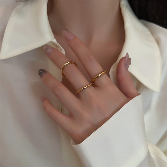 Single Circle Twin Neutral Simple Female Fashionable Rings