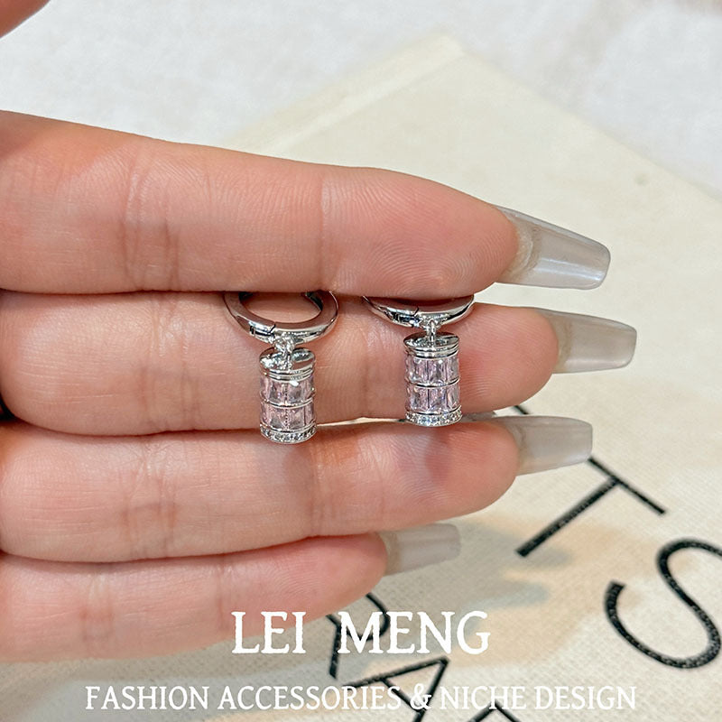 Micro Inlaid Zircon Bowknot Pearl Super Simple Stud Earrings